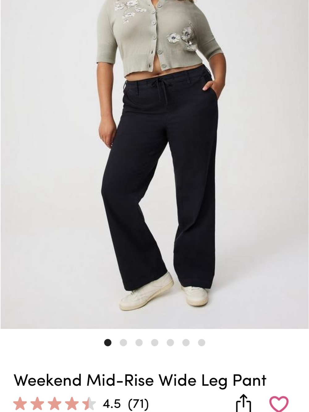 Torrid Wide Leg Weekend Stretch Twill Mid Rise Pant